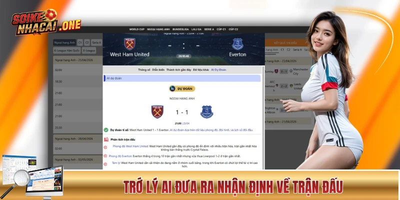 Trợ lý AI đưa ra nhận định về trận đấu